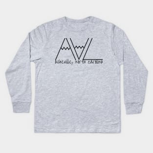 Asheville, North Carolina Mountains Kids Long Sleeve T-Shirt